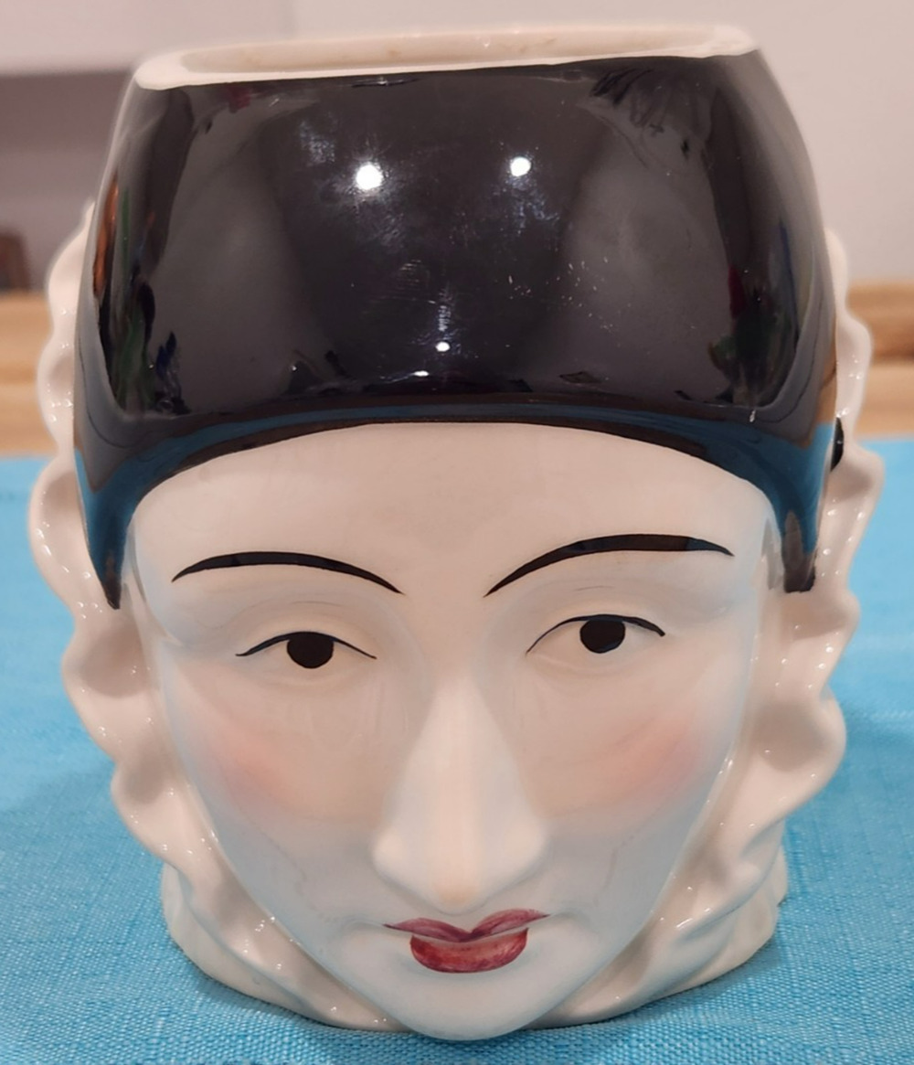 Vintage Taste Setter Harlequin Mimi Clown Ceramic Pierrot Face 3D Mug 1980s